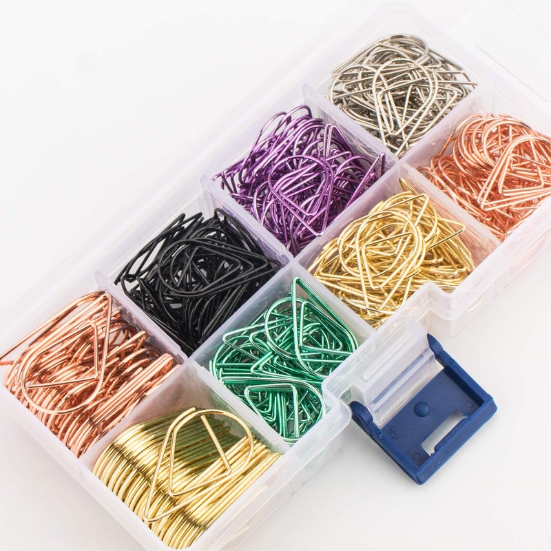 KOOTIKO Multicolor Cute Paper Clips Assorted Sizes Smooth Stainless Steel Drop-Shaped Paperclips Large and Small for Office Supplies Wedding Women Girls Kids Students, 300 Pack - Image 2